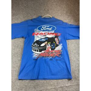 Vintage 90s NASCAR Ford Racing Hear The Thunder Shirt Mens Large Motorsports Y2K